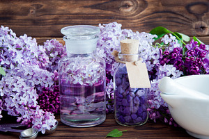 Fresh lilac flower petals containing aromatherapy, beautiful, and beauty