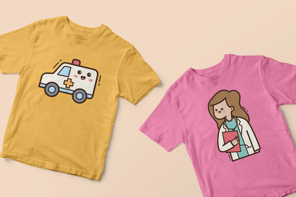 Doctor Kawaii Doodle Illustration, a Healthcare Illustration by yellowline (Photo 3 of 4)