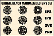 Ornate Black Mandala Vector Set, an Object Graphic by Creativeshirt (Thumbnail 1 of 7)