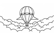 Hot Air Balloon Cloud Line Art bundl, an Illustration by Designer_Momina (Thumbnail 4 of 51)