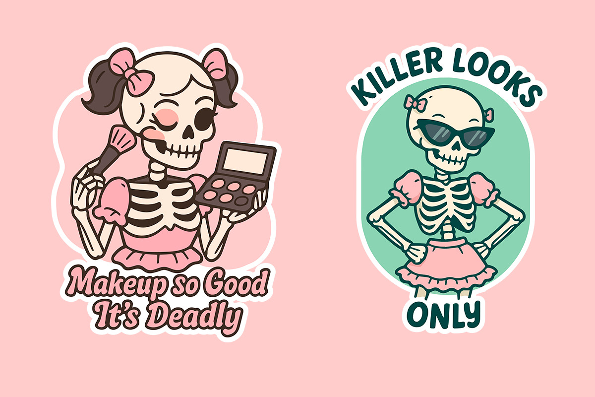 Coquette Skeletons Halloween SVG PNG, an Object Graphic by LaVika (Photo 6 of 13)
