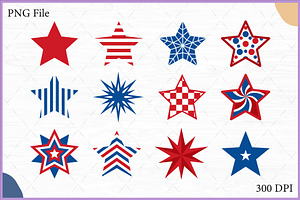 Various Patriotic Stars Clipart Set, an Object Illustration by Gfx Expert Team