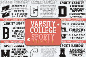 Varsity college sporty, a Slab Serif Font by Mini_World