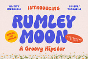 Rumley Moon - Groovy Hipster Font, a Font by Letterhend Studio (Thumbnail 1 of 9)