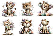 Whimsical Easter Cats Clipart, an Illustration by Dream Creation (Thumbnail 4 of 7)