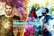 Watercolor Painting Photoshop Action, an Action Add-On by MRI STUDIO (Thumbnail 1 of 10)