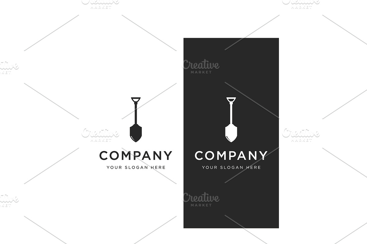 Retro vintage shovel logo design., a Branding & Logo Template by LOGOCREATIVE