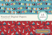 Nautical Digital Papers, a Pattern Graphic by Lovely Clementine (Thumbnail 2 of 3)