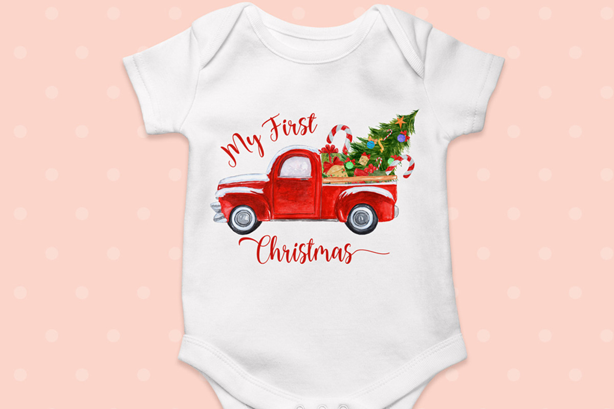 Christmas Red Truck Sublimation, an Illustration by vivastarkids (Photo 5 of 7)