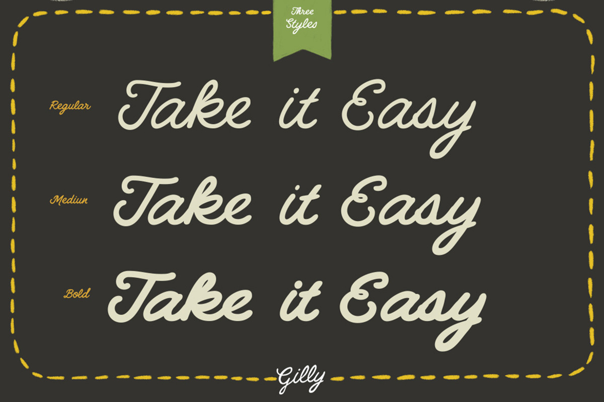 Gilly handmade script font with alternates preview 5