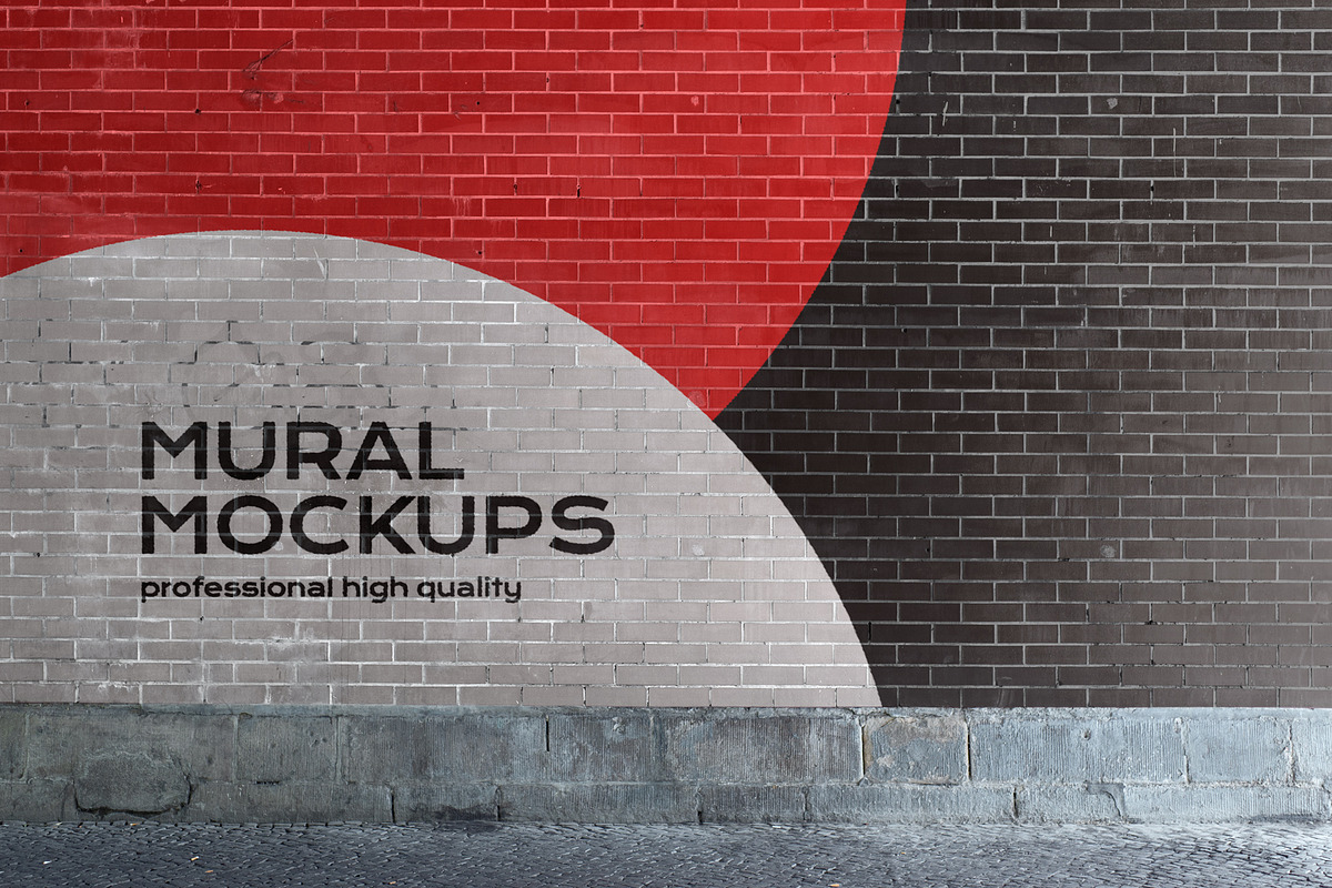 Street mural mockup bundle outdoor, an Advertising Mockup by FoundImages (Photo 39 of 42)