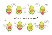 Cute avocados, a Food Illustration by Tkoko vectors & patterns (Thumbnail 2 of 6)