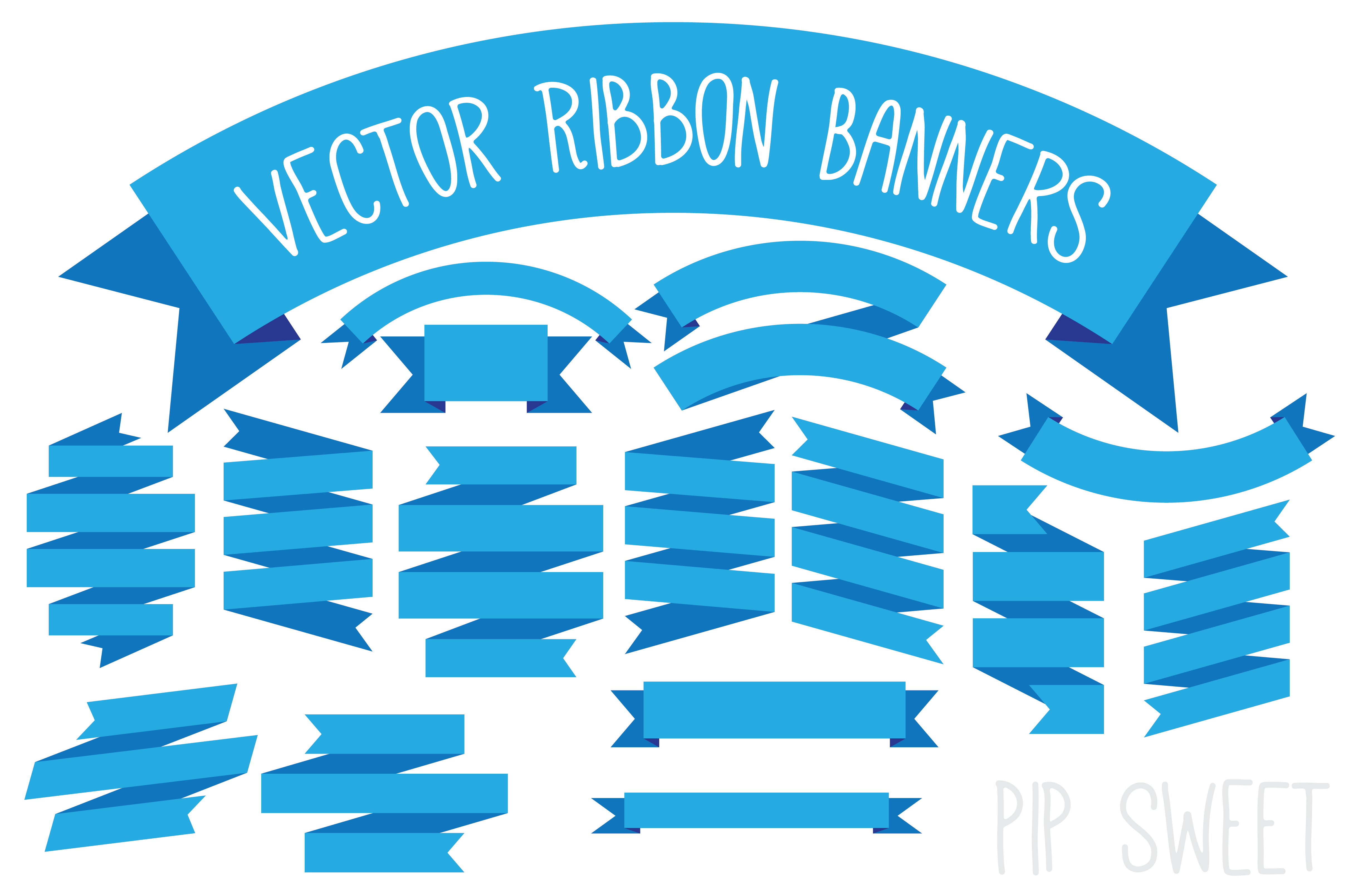 Vector Ribbon Banners, an Object Graphic by Pip Sweet