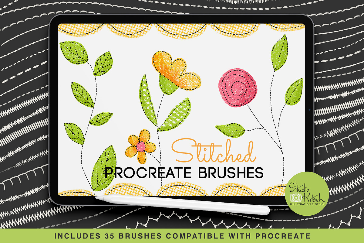 Procreate Stitched Brushes, a Brush Add-On by Studio Kitsch (Photo 1 of 5)