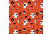 Halloween Magic on Orange Seamless, a Pattern Graphic by Sharon Schwalbe (Thumbnail 1 of 4)