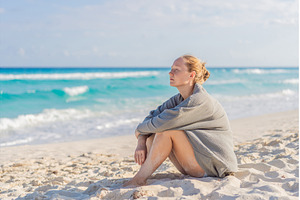 Woman enjoying peaceful time at the, a Person Photo by Elizaveta Galitskaya