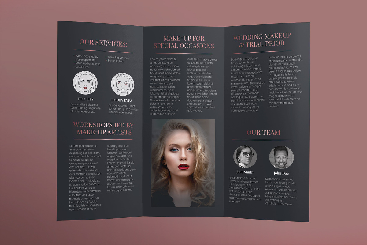 Trifold Brochure Makeup Artist, a Brochure Template by TemplatesNow! (Photo 3 of 3)