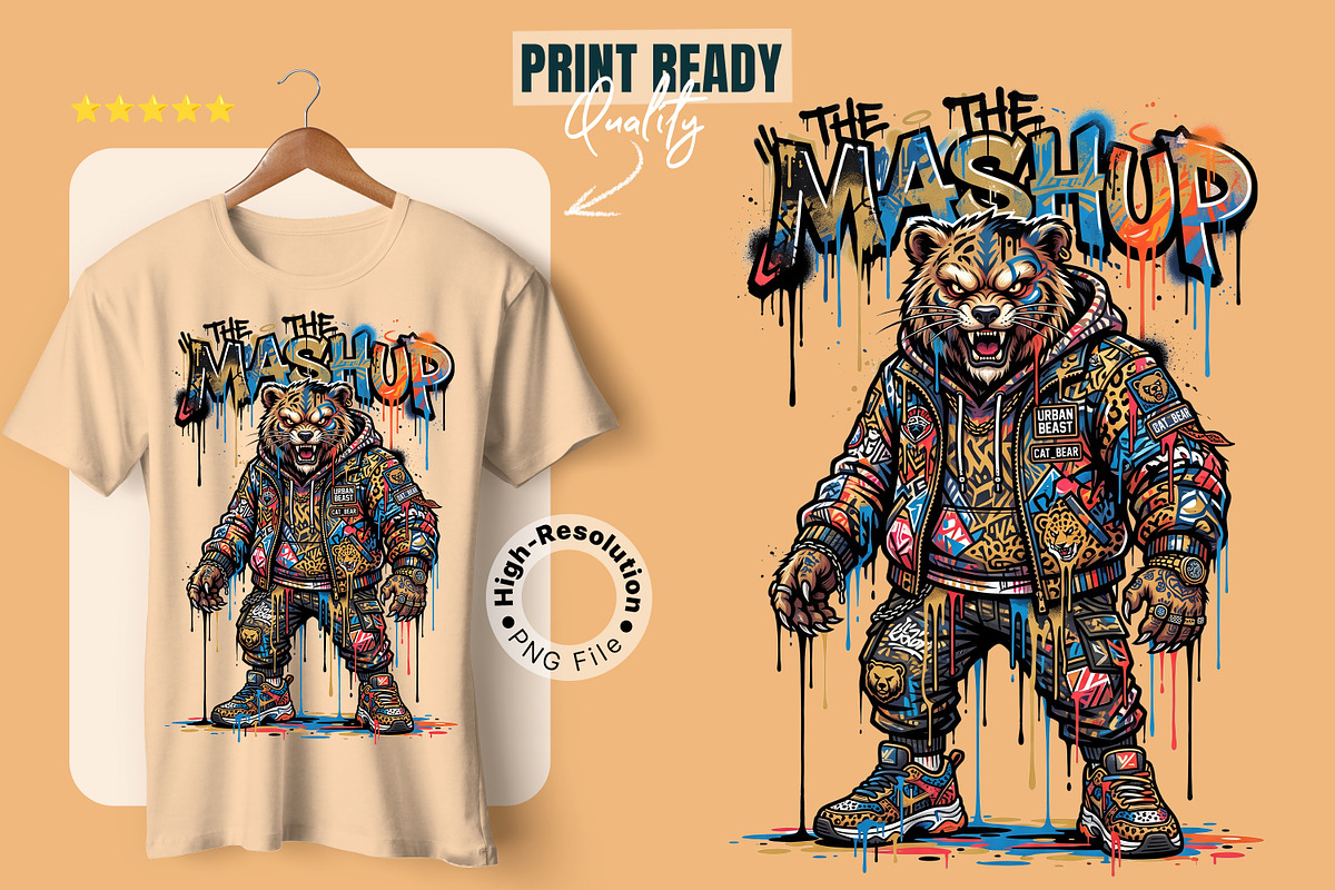 Bear Street Art Mashup Character PNG, an Object Illustration by zahidhossainalif (Photo 1 of 3)