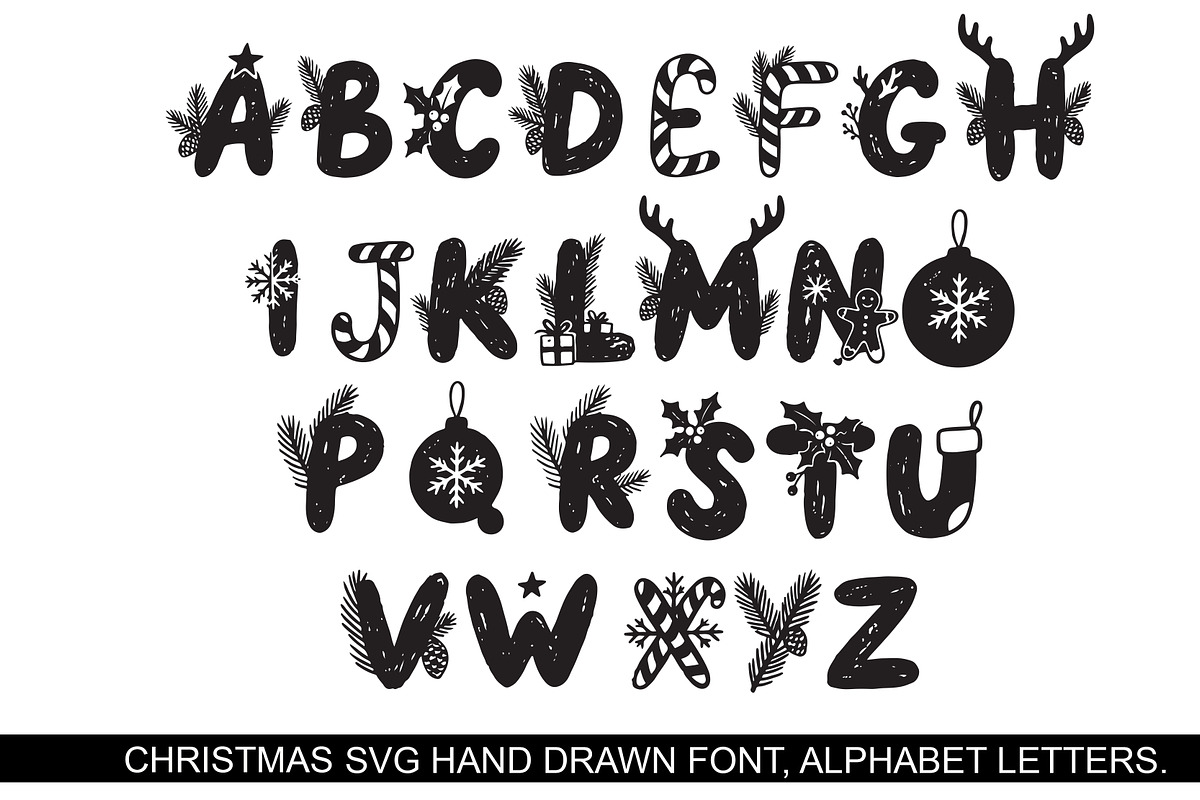 Christmas SVG alphabet holiday, an Object Graphic by SketchArtStudio (Photo 3 of 3)