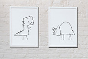 Cute dinosaurs hand drawn., an Illustration by DeShoff Art (Thumbnail 4 of 4)