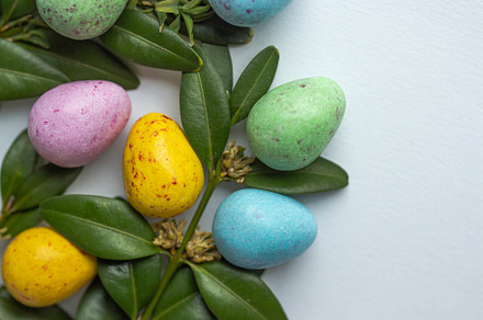 Easter eggs with leaves, a Holiday Photo by Arymer