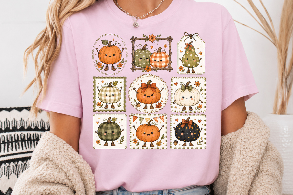 Kawaii Fall Pumpkin Sublimation, a Seasonal Illustration by Rose Art (Photo 3 of 4)