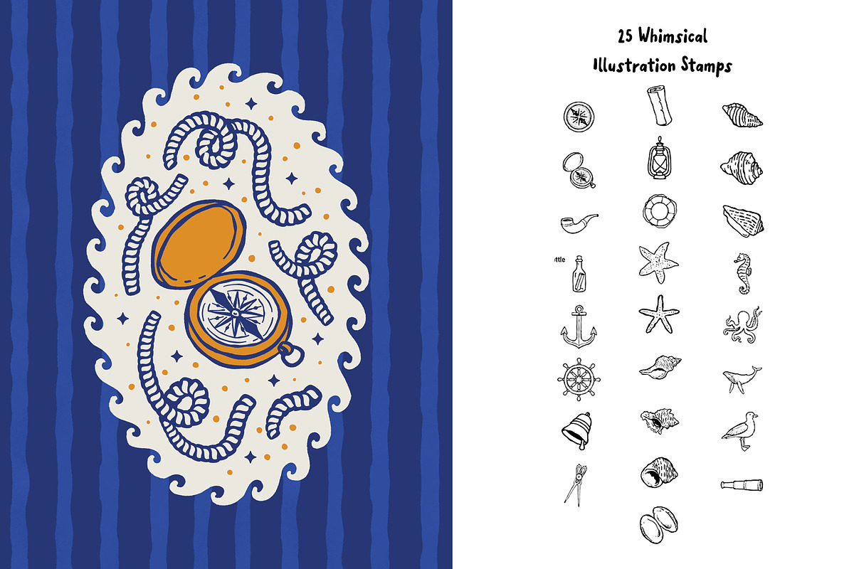 Whimsy Nautical 77 Procreate Brushes, a Brush Add-On by Pencil Twist (Photo 3 of 10)