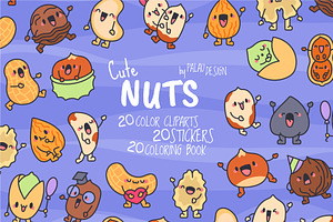 Nuts Clipart Bundle