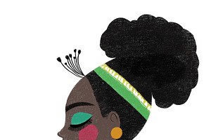 A woman in profile applies lipstick, a Person Illustration by Sybillla