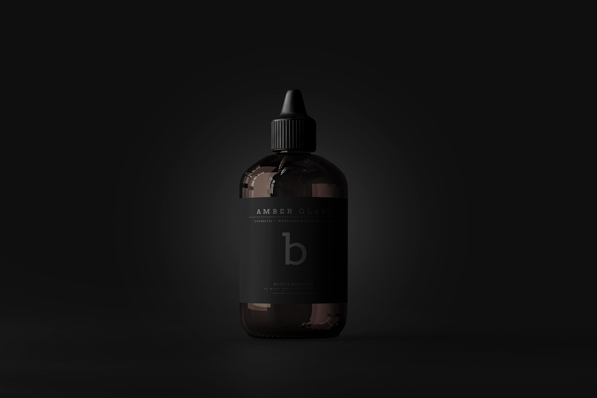 Amber Glass Bottle Mockups, a Cups & Container Mockup by pmvch (Photo 19 of 20)