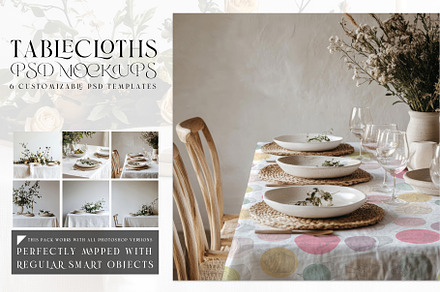 Tablecloths Mockups via Smart Object, a Household Mockup by mock-ups