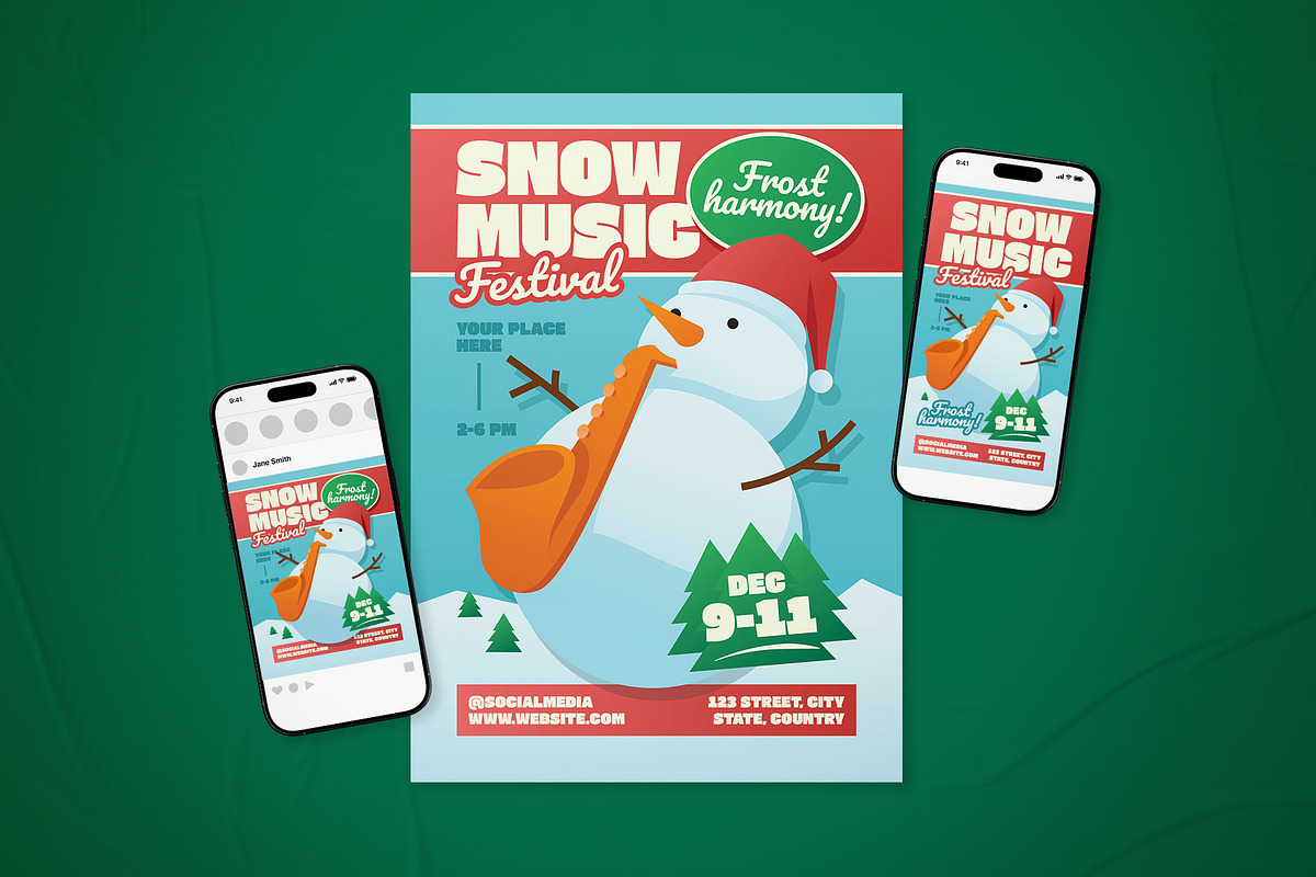 Snow Music Festival Event Flyer Set, a Flyer Template by The Good Store (Photo 1 of 2)