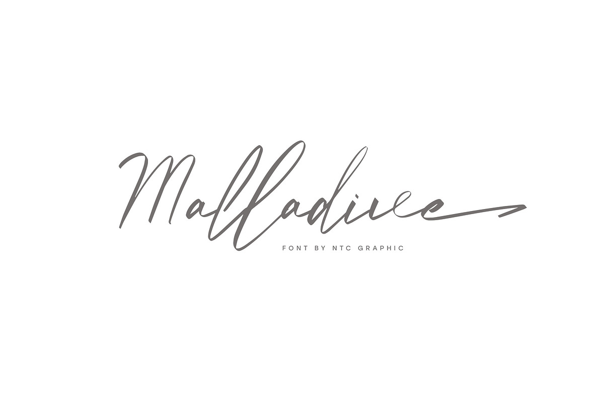 Malladive Handwritten Script Font, a Script Font by NTC Graphic (Photo 1 of 8)