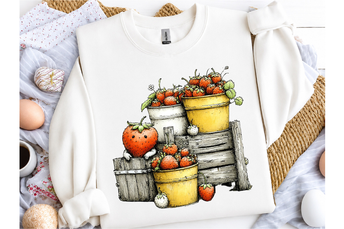 Whimsical Farm Strawberry Clipart, a Seasonal Illustration by OK Design (Photo 5 of 6)