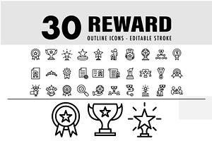 30 reward line icon, an Outline Icon by khalwa.studio