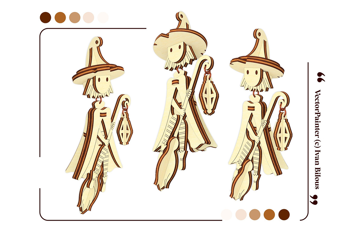 Halloween Witch Ornament - Laser Cut, an Object Graphic by VectorPainter (Photo 16 of 19)