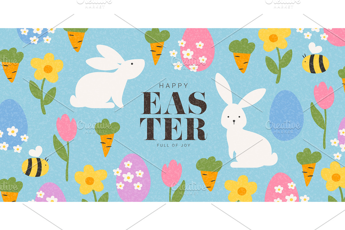 Trendy Happy Easter background, an Object Illustration by Andrey Yaroslavtsev