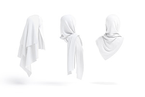 7 White Muslim Head Dress 3D Model