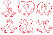 Valentines Goose Couple Hand-Drawn, an Illustration by Craft Nest (Thumbnail 5 of 8)