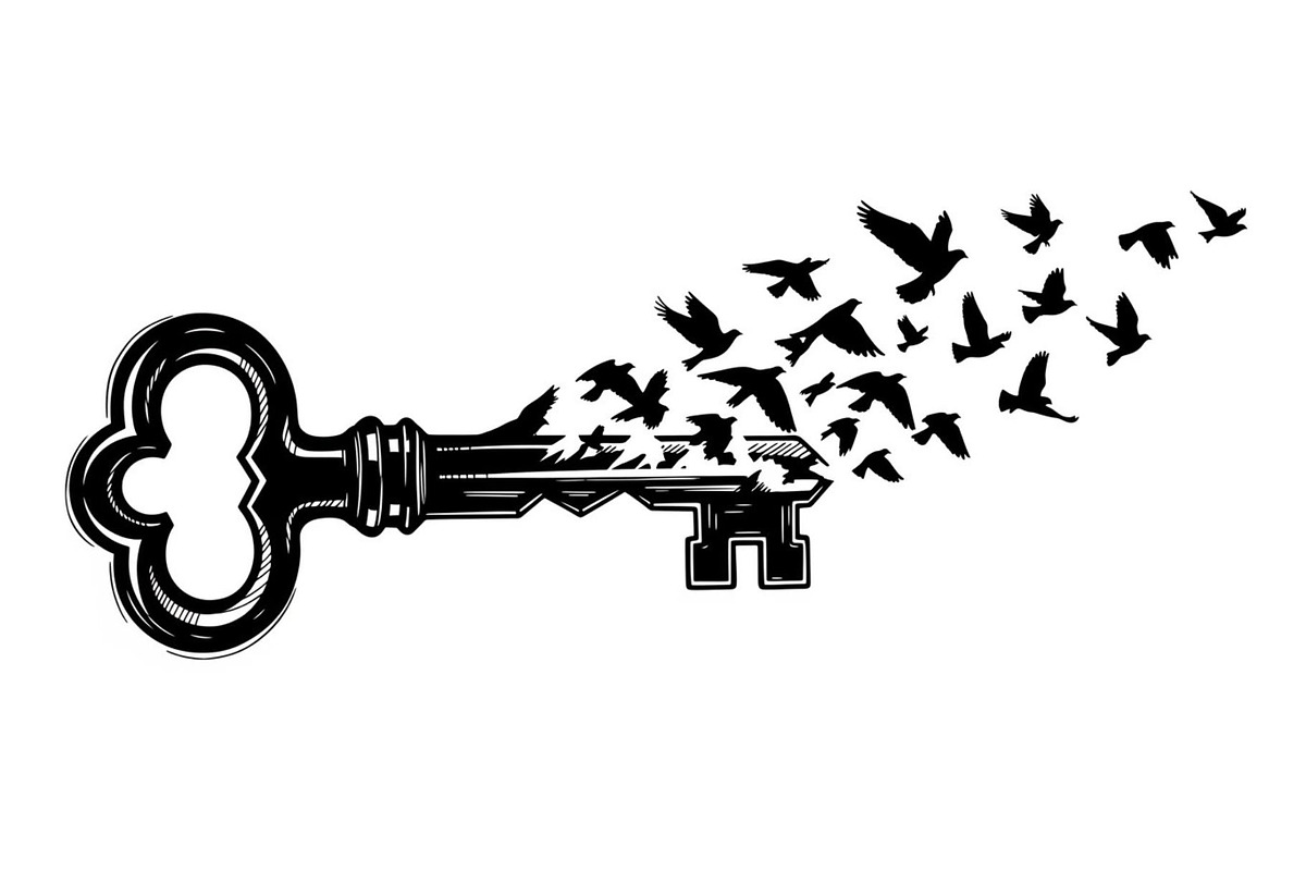 50 Flying Keys Silhouette Vector Bun, an Illustration by Designs_River (Photo 38 of 51)