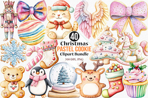 Christmas Pastel Cookie Clipart, an Illustration by Canvas Craft