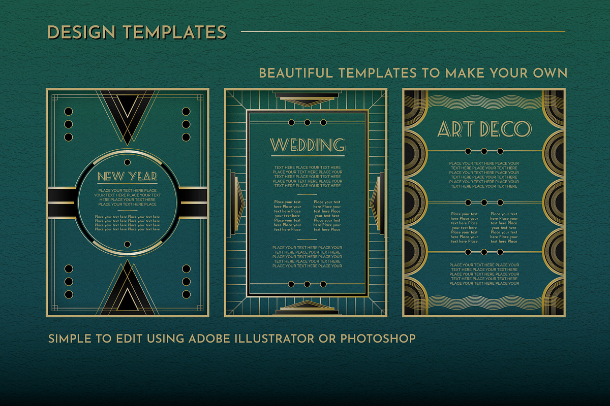 Art Deco Design Templates Vol 2, a Decorative Illustration by Wingsart Studio (Photo 3 of 4)
