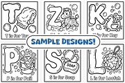 Bath Time ABC Coloring Book, an Object Illustration by Craftsbeefy (Thumbnail 3 of 4)