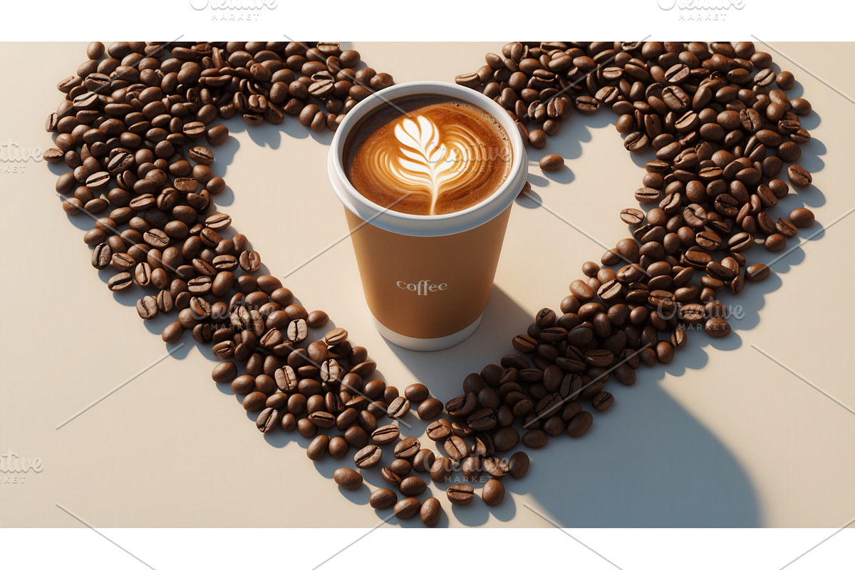 Cup of coffee with latte art, an Illustration by tilialucida