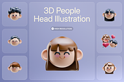 3D People Head Illustration, an Object Graphic by Illustrava (Thumbnail 6 of 7)
