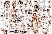 Cat Mom Clipart Set | Cat Breeds, an Animal Illustration by GlamArtZhanna (Thumbnail 1 of 8)
