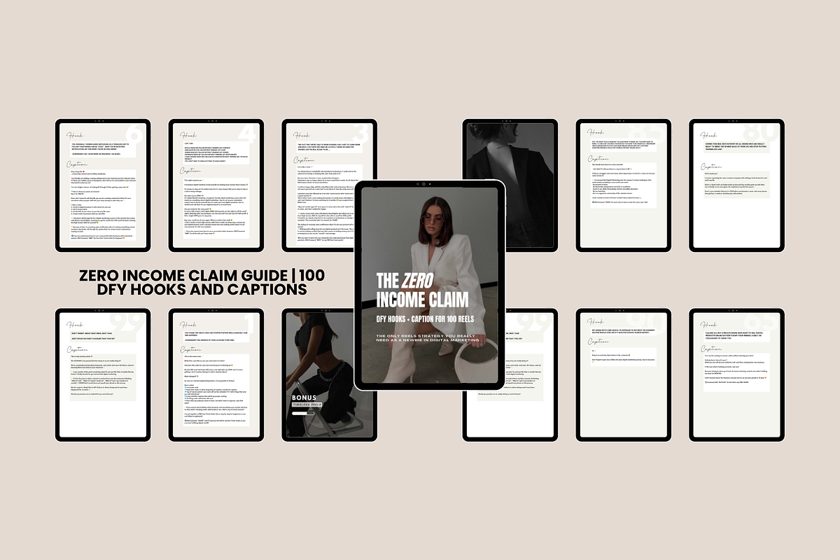Zero Income Claim Guide MRR PLR, a Marketing Template by Design By Hira (Photo 6 of 9)
