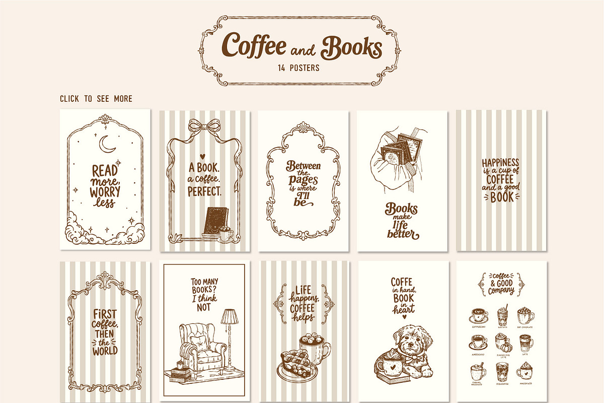 Coffee & Books Bookish Vector Set, an Object Graphic by VerAna (Photo 6 of 23)