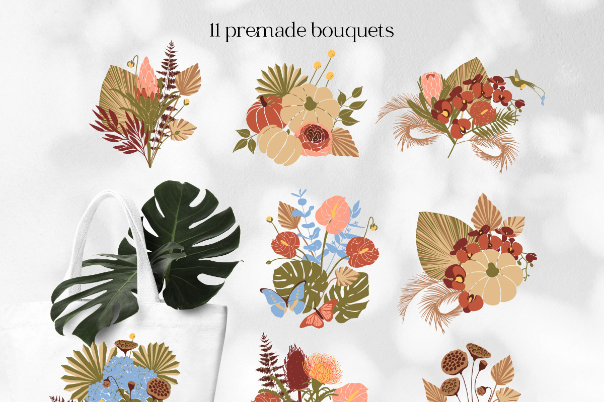 Autumn Women. Floral Abstract Set, an Object Graphic by Julie&Taily (Photo 17 of 21)