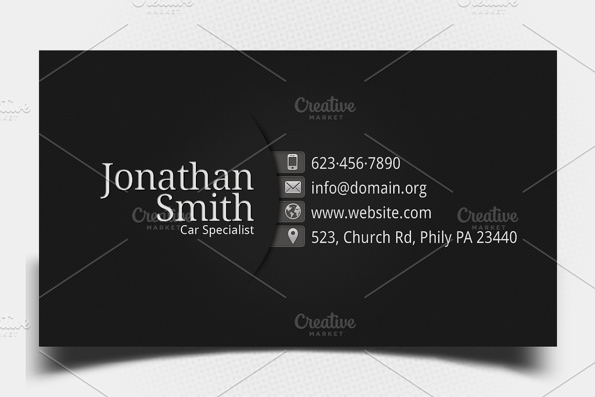 Black-Grey Personal Business Card, a Business Card Template by Aabhaas (Photo 2 of 5)